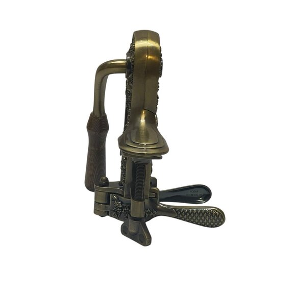 VINTAGE ROGAR ESTATE BRASS COUNTER TOP VICE CORKSCREW/WINE BOTTLE OPENER - Picture 4 of 10